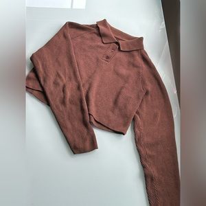 Pac Sun Brown Crop Sweater
